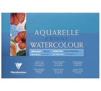 Clairefontaine - Ref 96452C - Etival Cold Pressed Glued Watercolour Painting & Drawing Pad (25 Sheets of Paper) - 12 x 18cm - 200gsm Cellulose Art Paper