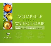 Clairefontaine - Ref 96461C - Etival Rough Grained Pad (25 Sheets) - 24 x 30cm Size, Acid Free, pH Neutral, 300gsm Paper - Suitable for Watercolour Artwork