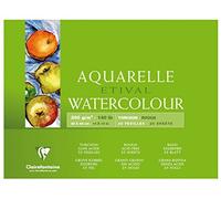 Clairefontaine - Ref 96463C - Etival Rough Grained Pad (25 Sheets) - 36 x 48cm Size, Acid Free, pH Neutral, 300gsm Paper - Suitable for Watercolour Artwork