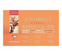 Clairefontaine - Ref 96468C - Etival Cold Pressed Glued Watercolour Painting & Drawing Pad (10 Sheets of Paper) - 10 x 15cm - 300gsm Cellulose Art Paper