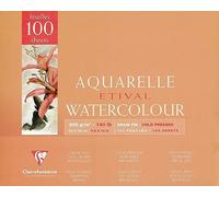 Clairefontaine - Ref 96475C - Etival Cold Pressed Glued Watercolour Painting & Drawing Pad (10 Sheets of Paper) - 24 x 30cm - 300gsm Cellulose Art Paper