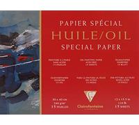 Clairefontaine - Ref 96493C - Oil Paper Pad (15 Sheets) - 30 x 40cm in Size, 240gsm Paper, Acid Free, pH Neutral - Oil Paint Adheres Well to the Light Textured Paper