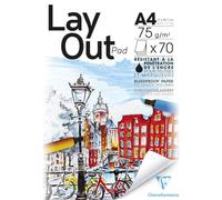 Clairefontaine - Ref 96533C - Layout Glued Pad (70 Sheets) - A4 (210 x 297mm) in Size, 75gsm Extra White Smooth Paper, Bleedproof Paper - Suitable for Pens & Alcohol Markers