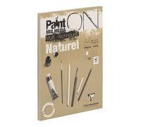 Clairefontaine - Ref 96540C - Paint'ON Multi-Technique Naturel Paper Pad (30 Sheets) - A4 Size, 250gsm Heavyweight Paper, Natural Sand Colour, Acid Free, pH Neutral