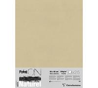 Clairefontaine - Ref 96542C - Paint'ON Multi-Technique Naturel Paper (25 Sheets) - 50 x 65cm, 250gsm Heavyweight Paper, Natural Sand Colour, Acid Free, pH Neutral