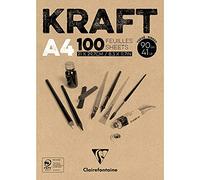 Clairefontaine Kraft Glued Pad Ref 96545C A4 100 sheets 90gsm Brown Acid-Free pH-neutral