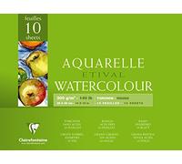 Clairefontaine - Ref 96563C - Etival Rough Grained Pad (10 Sheets) - 36 x 48cm Size, Acid Free, pH Neutral, 300gsm Paper - Suitable for Watercolour Artwork