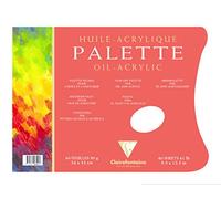 Clairefontaine - Ref 96592C - Palette Pad (40 Sheets) - 24 x 32cm, 90gsm Paper, Pure White Surface, Non-Absorbent - Suitable for Oil or Acrylic Paints