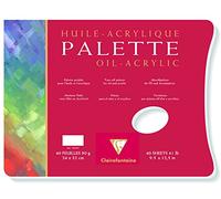 Clairefontaine - Ref 96593C - Palette Pad (40 Sheets) - 29.7 x 42cm, 90gsm Paper, Pure White Surface, Non-Absorbent - Suitable for Oil or Acrylic Paints