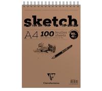 Clairefontaine - Ref 96604C - Head Wirebound Sketch Pad (100 Sheets) - A4 Sized, 90gsm Paper, Microperforated - Suitable for Sketching with Pencil, Charcoal & Felt Tip