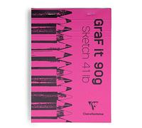 Clairefontaine - Ref 96621C - Graf'It Drawing Sketchbook (80 Sheets) - A5 (148 x 210mm) in Size, 90gsm Drawing Paper, Micro-Perforated Sheets - Random Colour Cover