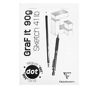 Clairefontaine - Ref 96691C - Graf It White Glued Dot Grid Sketch Pad (80 Sheets) - A4 Size, 90gsm Drawing Paper, White Cover, Microperforated Sheets, Top Glued