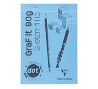 Clairefontaine - Ref 96693C - Graf It White Glued Dot Grid Sketch Pad (80 Sheets) - A4 Size, 90gsm Drawing Paper, Sky Blue Cover, Microperforated Sheets, Top Glued