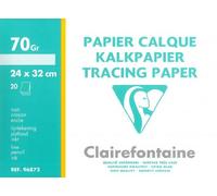 Clairefontaine - Ref 96872C - Tracing Paper (20 Sheets) - 24x32cm Sized, 70/75g, High Transparency, Smooth Surface, Acid Free, Printable - Suitable for Ink, Marker & Pencil