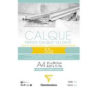 Clairefontaine - Ref 975080C - Tracing Paper Pad (50 Sheets) - A4 Sized, 50/55g, High Transparency, Smooth Surface, Acid Free, Printable - Suitable for Ink, Marker & Pencil