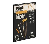 Clairefontaine - Ref 975169C - Paint'ON Multi-Technique Black Paper Pad (20 Sheets) - A4 Size, 250gsm Heavyweight Paper, Slight Rough Grain, Acid Free, pH Neutral