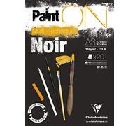 Clairefontaine Paper Pad Paint'ON Multi-Technique – Black A3, 250gsm, Acid-free, pH Neutral