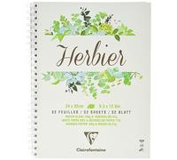 Clairefontaine - Ref 975180C - Graphic Arts Herbarium Wirebound Pad (32 Sheets) - 24 x 32cm in Size, 180gsm White Paper with 37gsm Mousseline Paper Dividers