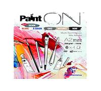 Clairefontaine - Ref 975412C - Paint'ON Multi-Technique Assorted Colour Paper Pad (24 Sheets) - A2 Size, 250gsm Heavyweight Paper, Slight Rough Grain, Acid Free, pH Neutral