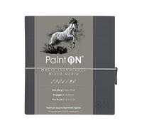Clairefontaine - Ref 975433C - Paint'On Multi-Technique Sewn Art Book (32 Sheets) - 14 x 14cm, 250gsm Heavyweight Paper, Acid Free - Grey Pages / Grey Cover