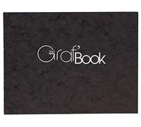 Clairefontaine - Ref 975805C - Graf Book 360 Raw Binding Book (100 Sheets) - 19 x 25cm in Size, 100gsm Paper, Acid Free, pH Neutral, Portrait Orientation - Black Cover