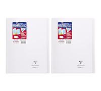 Clairefontaine - Ref 981420SC - Koverbook Side Stapled Notebook (96 Pages) - A4+ in Size, Séyès Ruling, Polypro Cover, 90gsm Brushed Vellum Paper - Transparent Cover (Pack of 2)