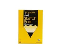 Clairefontaine - Ref GGSPA4Z - Goldline Sketch Glued Pad (60 Sheets) - A4 Size, 95gsm Drawing Paper, Acid Free - Suitable for Sketching with Pencil, Pen, Charcoal & Pastels