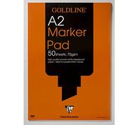 Clairefontaine - Ref GPB1A2Z - Goldline Bleed-Proof Marker Pad (Contains 50 Sheets) - A2 (594 x 420mm) in Size, 70gsm Smooth Paper, FSC-Certified, Glue Bound Top