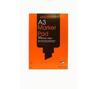 Clairefontaine - Ref GPB1A3Z - Goldline Bleed-Proof Marker Pad (Contains 50 Sheets) - A3 (420 x 297mm) in Size, 70gsm Smooth Paper, FSC-Certified, Glue Bound Top