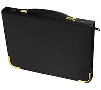 Clairefontaine - Ref PCJ1A4BKZ - Goldline Classic Presenation Case with Rings (25 Pockets) - A4 (297 x 210mm) Size, Rigid Grained Vinyl, 4 Rings - Black Colour