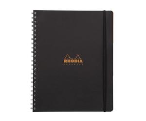 Clairefontaine Rhodia - Ref 119236C Business Book, PP Wirebound Notebook A4, 180 Lined Pages, Removable PP Dividers and Multi-Punched Sheets, Black Cover