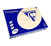 Clairefontaine Trophee Coloured Printing Paper 80 g A4 500 Sheets - Pack of 5 Reams Ivory