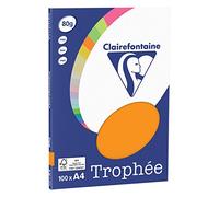 Clairefontaine Trophee Copying Paper (A4, 80g/m², 100 Sheets) A4, 21 x 29.7 cm Fluorescent Orange