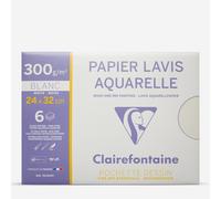 Clairefontaine : Watercolour Paper : Pouch : A4 : 6 Sheets : 300gsm : White