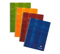 Clairefontaine Wirebound Notebooks, A4, Squared, 90g, 50 Sheets - Assorted Colours, Pack of 10
