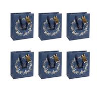 Clairefontaine X-29133-3Cpack - Set of 12 Excellia Gift Bags - Medium Size - 21,5x10,2x25,3cm - 210g - Pattern: Wreath, Merry Christmas - Ideal for Books, Games