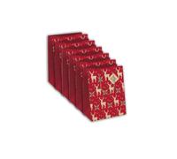 Clairefontaine X-29547-3Cpack Pack of 6 Kraft-Shaped Gift Bags Medium 21.5 x 10.5 x 25.5 cm 210 g Reindeer Christmas Red and Green on Kraft Background Ideal for: Books, Games and Small Gifts