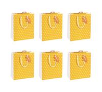 Clairefontaine X-30873-3Cpack Excellia Gift Bags Medium Size 21.5 x 10.5 x 25.5 cm 210 g with White Stars and Yellow Background Ideal for: Books, Games, Small Gifts
