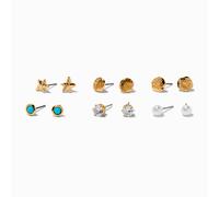 Claire's Beach Cubic Zirconia Stud Earrings - 6 Pack