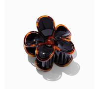 Claire's Black Tortoiseshell Lined Flower Hair Claw