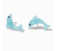 Claire's Blue Glitter Dolphin Stud Earrings