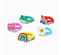 Claire's Club Critter Charm Beaded Stretch Rings - 5 Pack