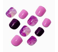 Claire's Club Purple Tie Dye Press On Vegan Faux Nail Set - 10 Pack
