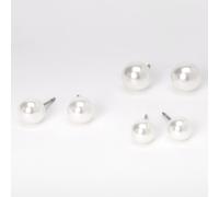 Claire's Graduated 6MM, 7MM, & 8MM Ivory Pearl Stud Earrings - 3 Pack