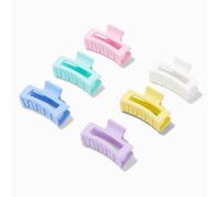 Claire's Pastel Rainbow Rectangle Hair Claw - 6 Pack