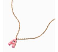 Claire's Pink Bubble Initial Heart Pendant Necklace - A