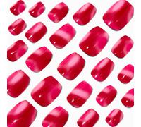 Claire's Pink & Red Tie Dye Coffin Press On Vegan Faux Nail Set - 24 Pack