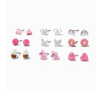 Claire's Pink Unicorn & Donut Mixed Stud Earrings - 9 Pack