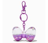 Claire's Purple Hair Bow Water-Filled Glitter Keyring