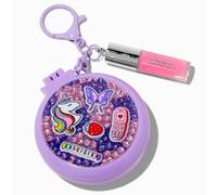 Claire's Purple Y2K Unicorn Hair Brush & Lip Gloss Keyring